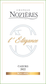 Chateau Nozieres, L'Elegance, Malbec, Cahors, 2022