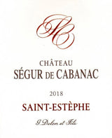 Chateau Segur de Cabanac, Saint Estephe, Haut Medoc 2018
