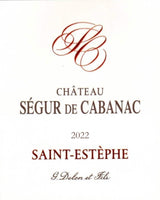 Chateau Segur de Cabanac, Saint Estephe, Haut Medoc 2022