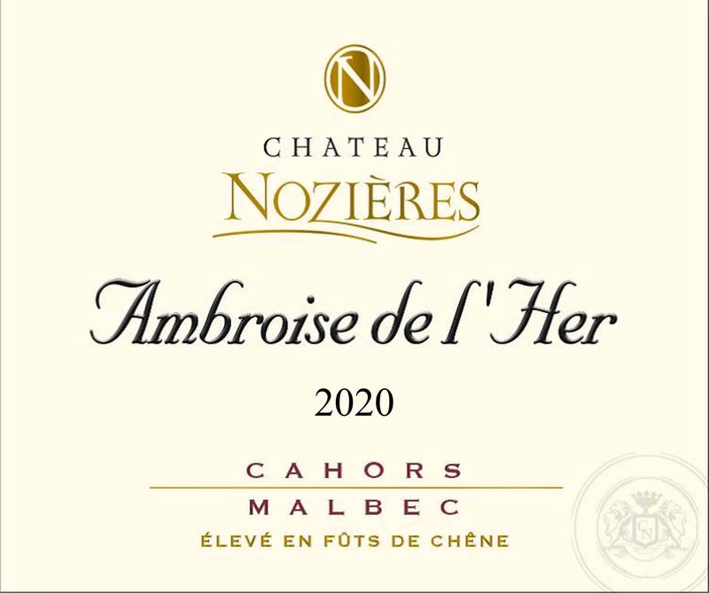Chateau Nozieres, Ambroise de l'Her 2020