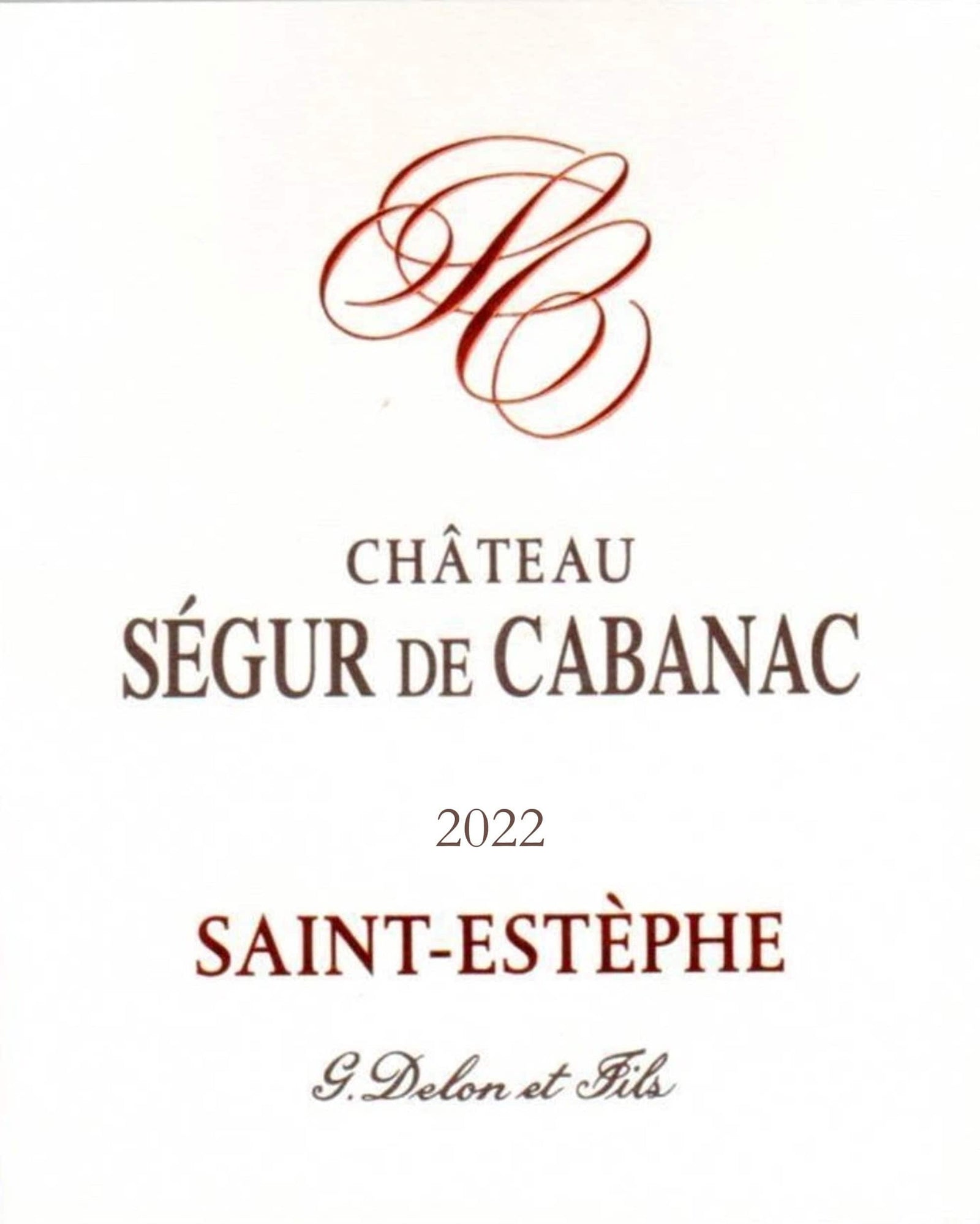 ウィーン・マルガレーテ　SECE　サイン Chateau Segur de Cabanac, Saint Estephe, Haut Medoc 2022
