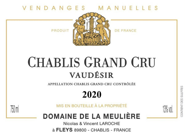 Domaine De La Meuliere, Chablis Grand Cru, Vaudesir 2020