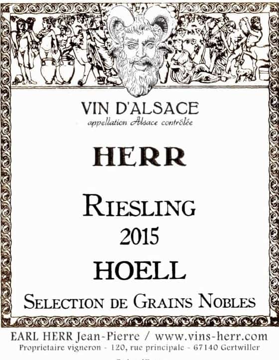 Domaine Jean-Pierre Herr, Riesling Grains Nobles Hoell 2015