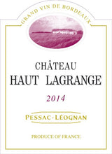 Chateau Haut Lagrange, Pessac Leognan 2014